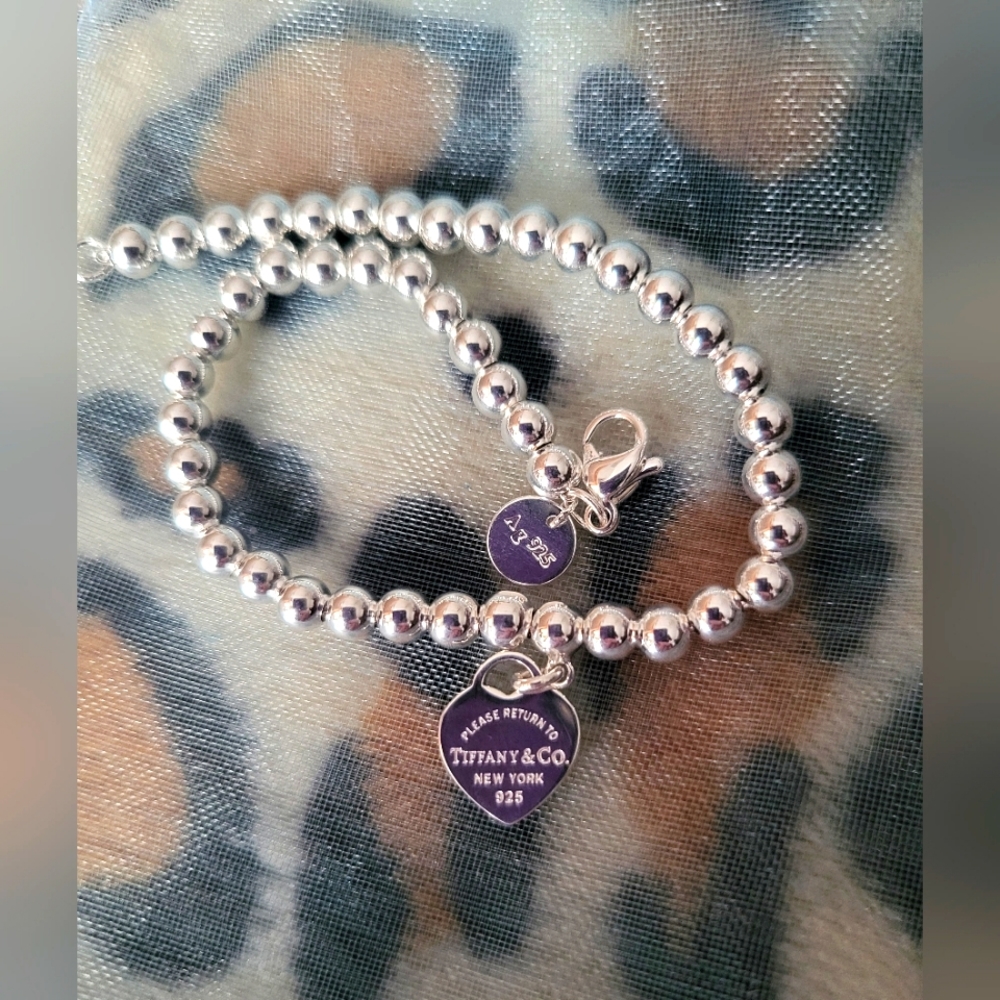 Tiffany Blue Heart 925 Silver Bead Chain Style